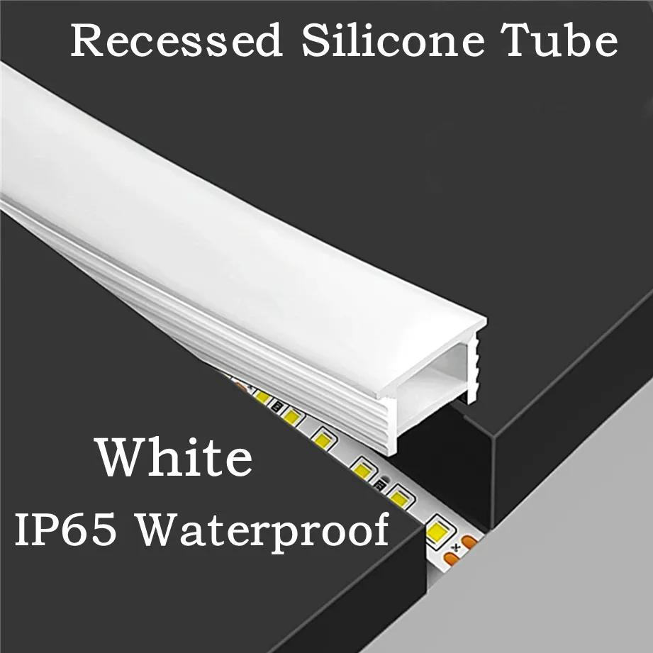 Outdoor Lighting Recessed - Recessed White Silicone Tube LED Neon