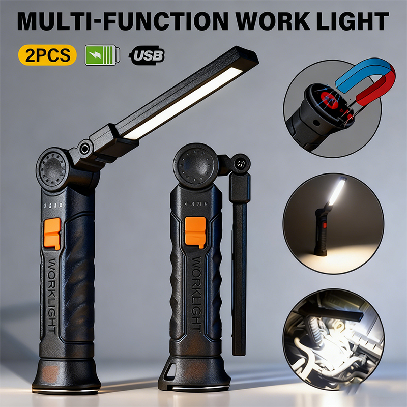 Outdoor Lighting B&Q - Portable COB LED Flashlight USB Rechargeable