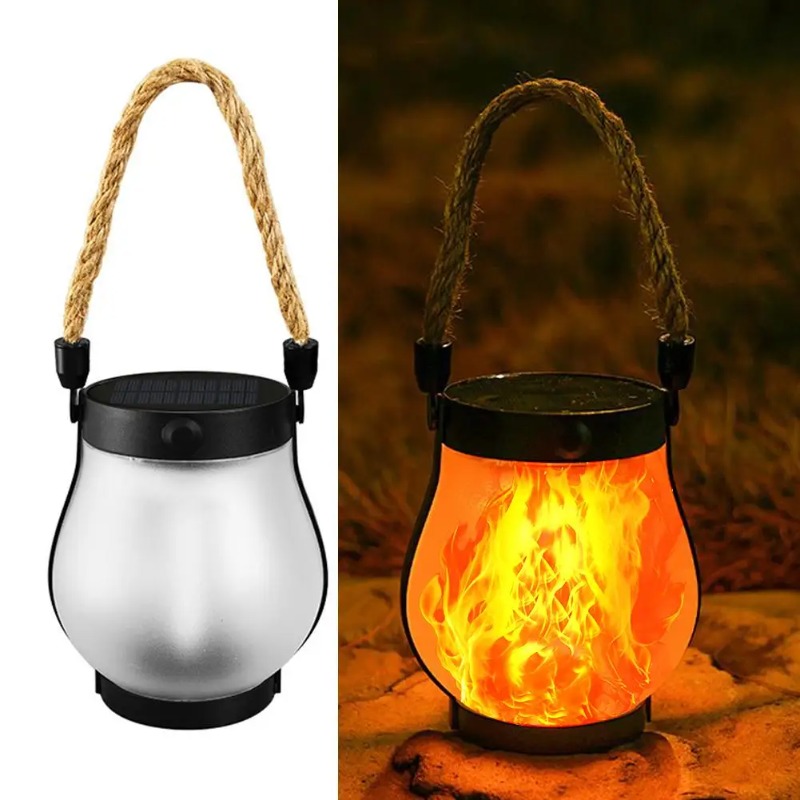 Solar Flame Lamp USB Rechargea - Solar Lantern Hanging review and price