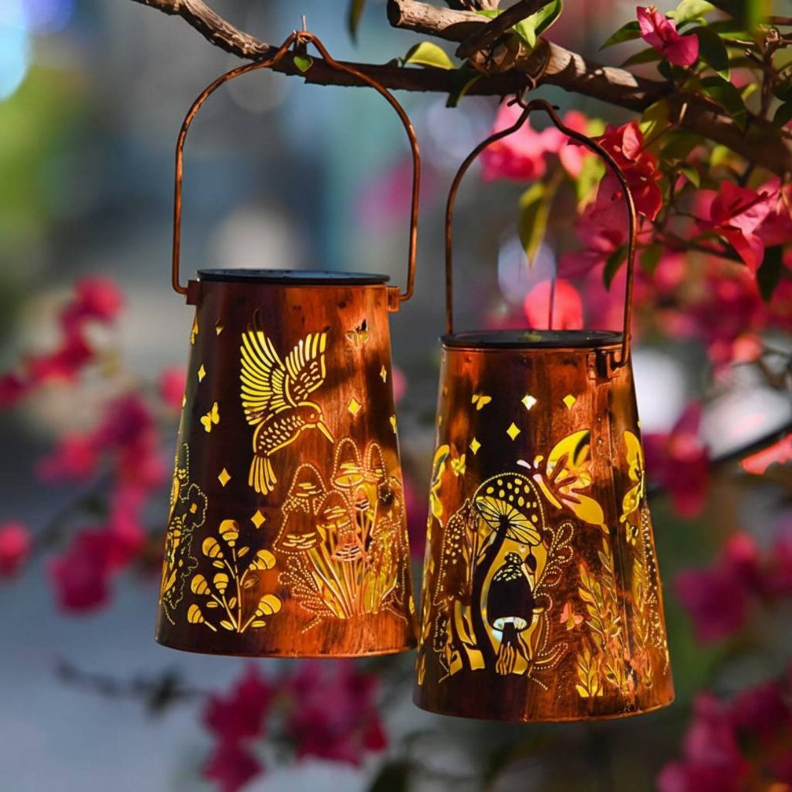 Floral Garden Lantern Pattern  - Solar Lantern Hanging review and price