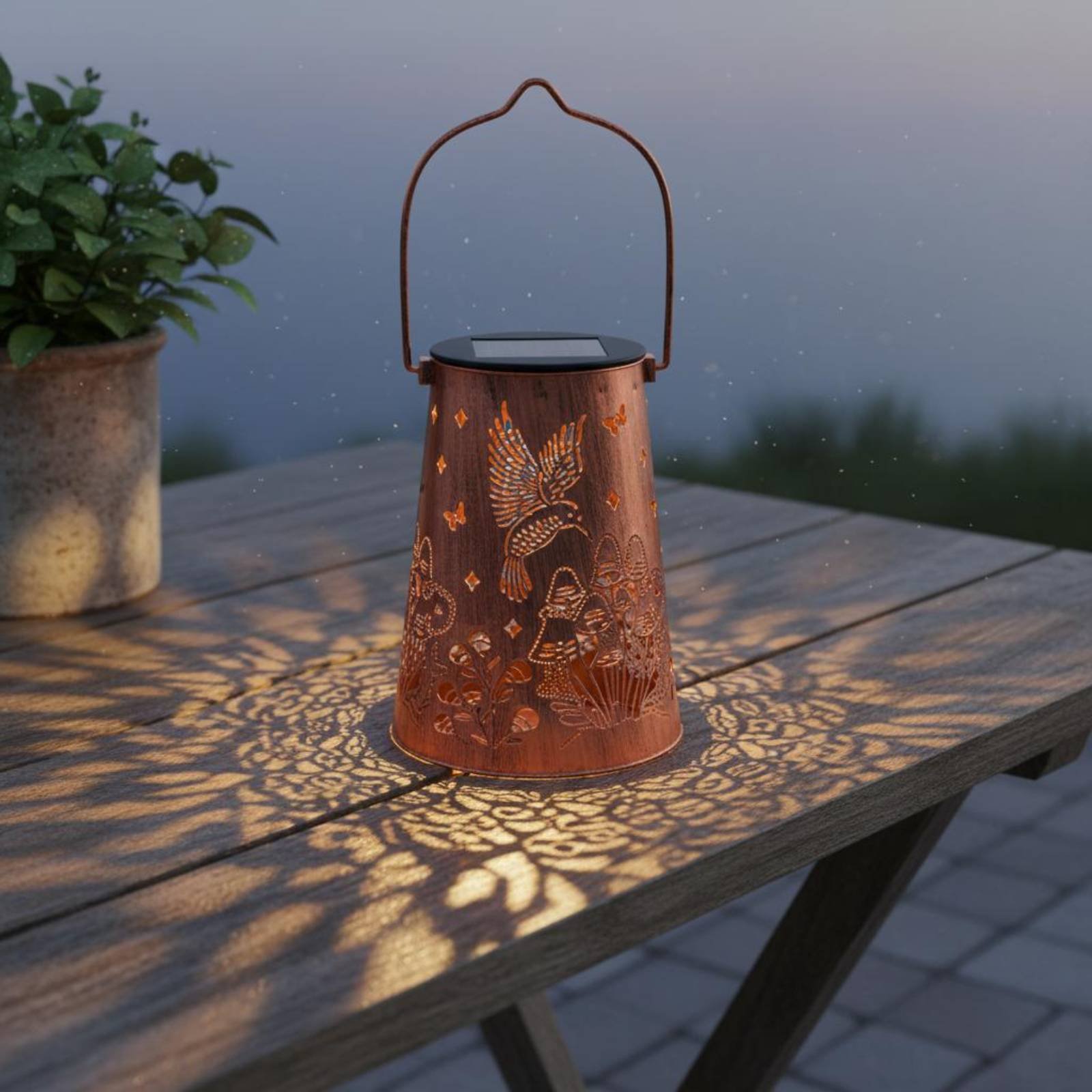 Floral Garden Lantern Pattern  - Solar Lantern Hanging review and price