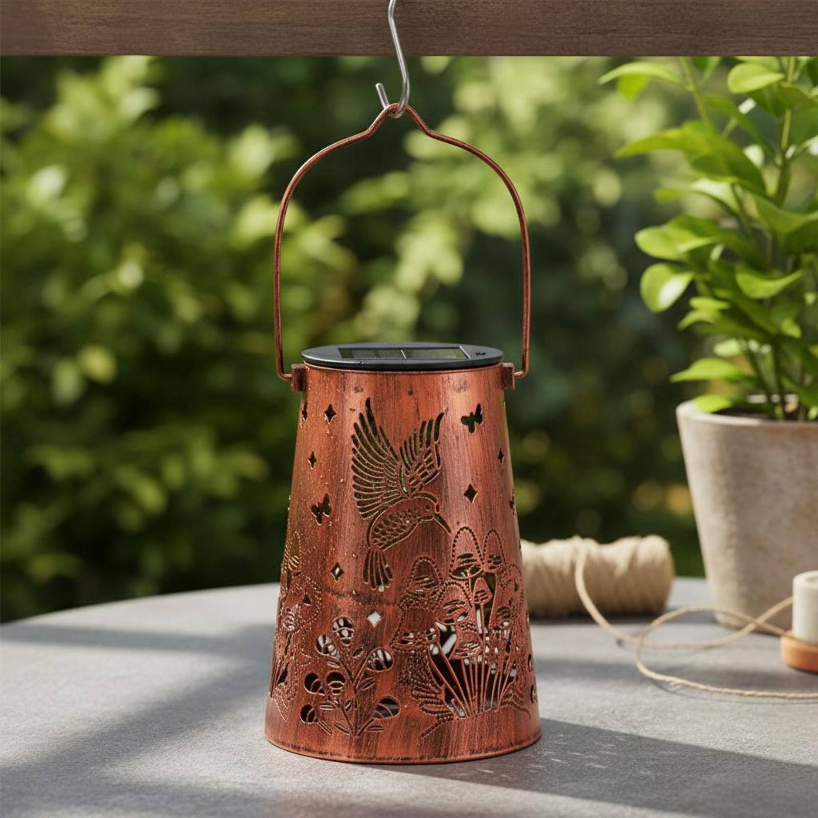 Floral Garden Lantern Pattern  - Solar Lantern Hanging review and price