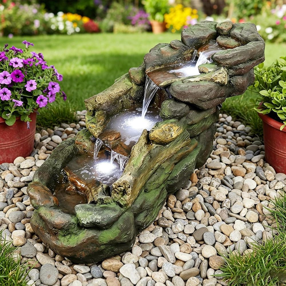 Multi-Tier Outdoor Water Fount - Outdoor Lighting For Backyard review and price