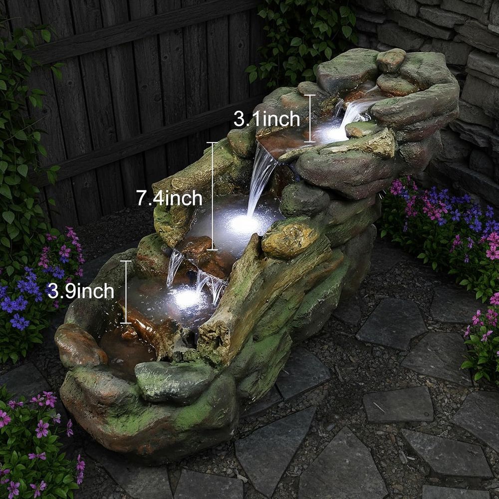 Multi-Tier Outdoor Water Fount - Outdoor Lighting For Backyard review and price