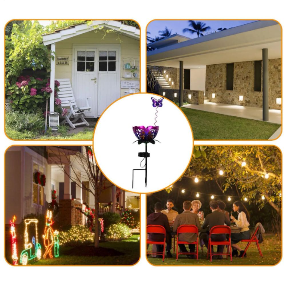 Lotus Shaped Solar Powered Lam - Outdoor Lighting Ground Fixtures review and price