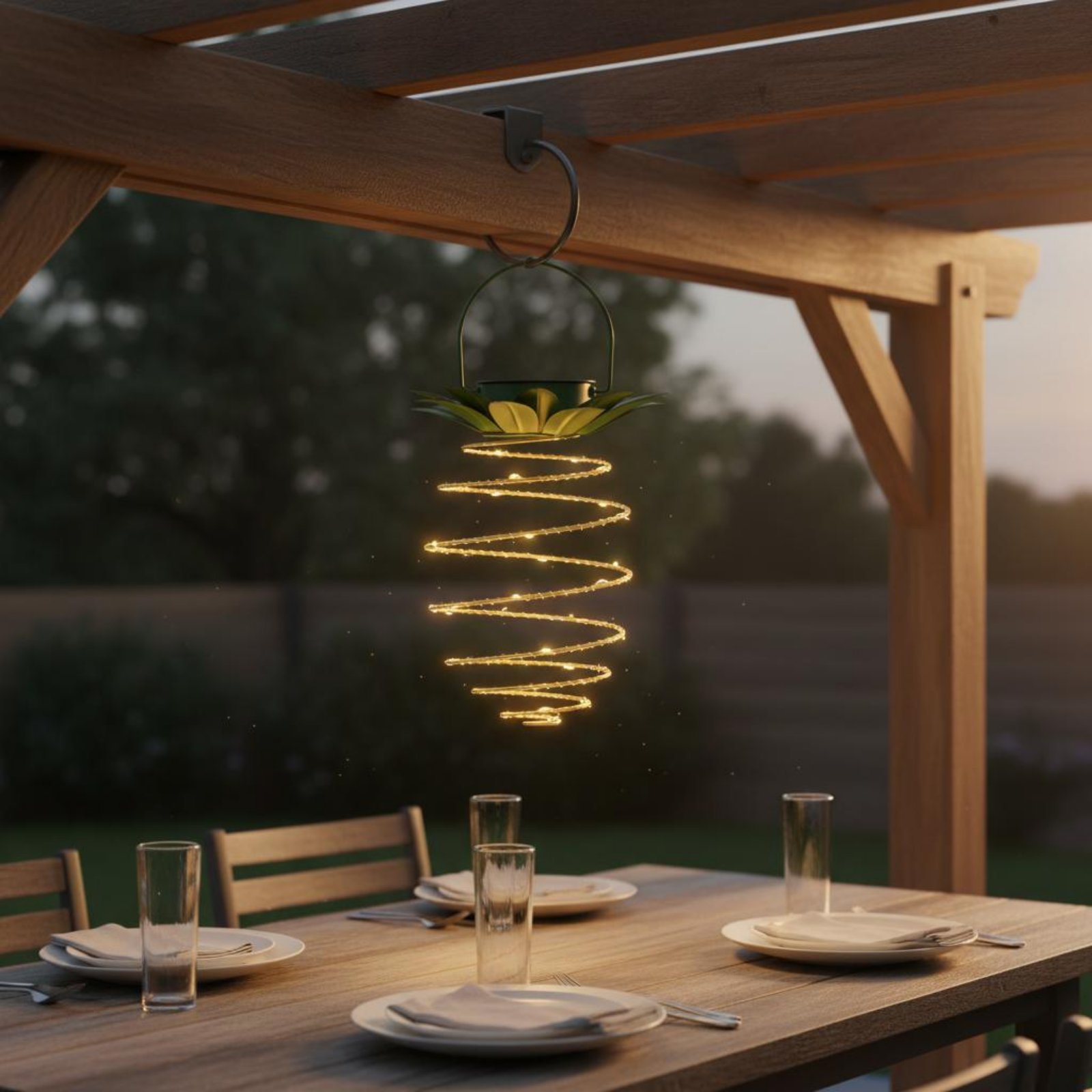 2 Pieces Solar Pineapple Lamp  - Solar Lantern Hanging review and price
