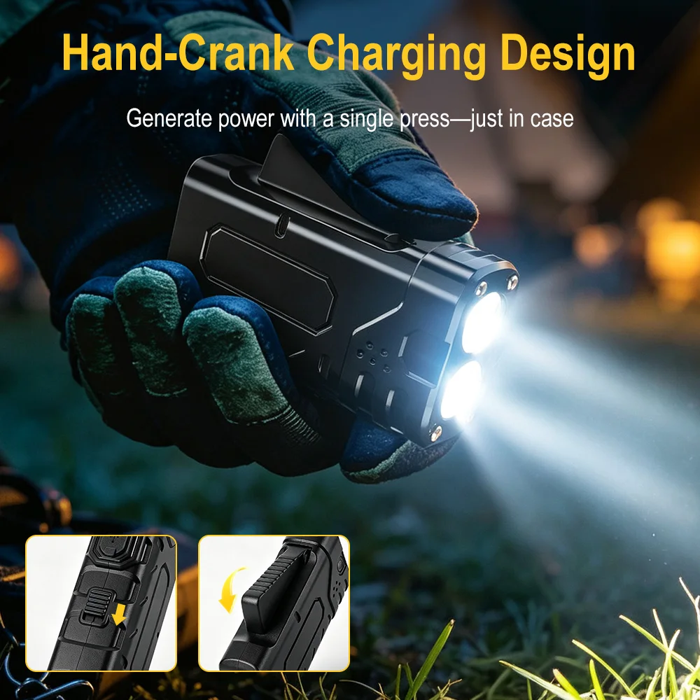 BORUIiT Hand Crank EDC LED Fla - Outdoor Lighting B&Q review and price