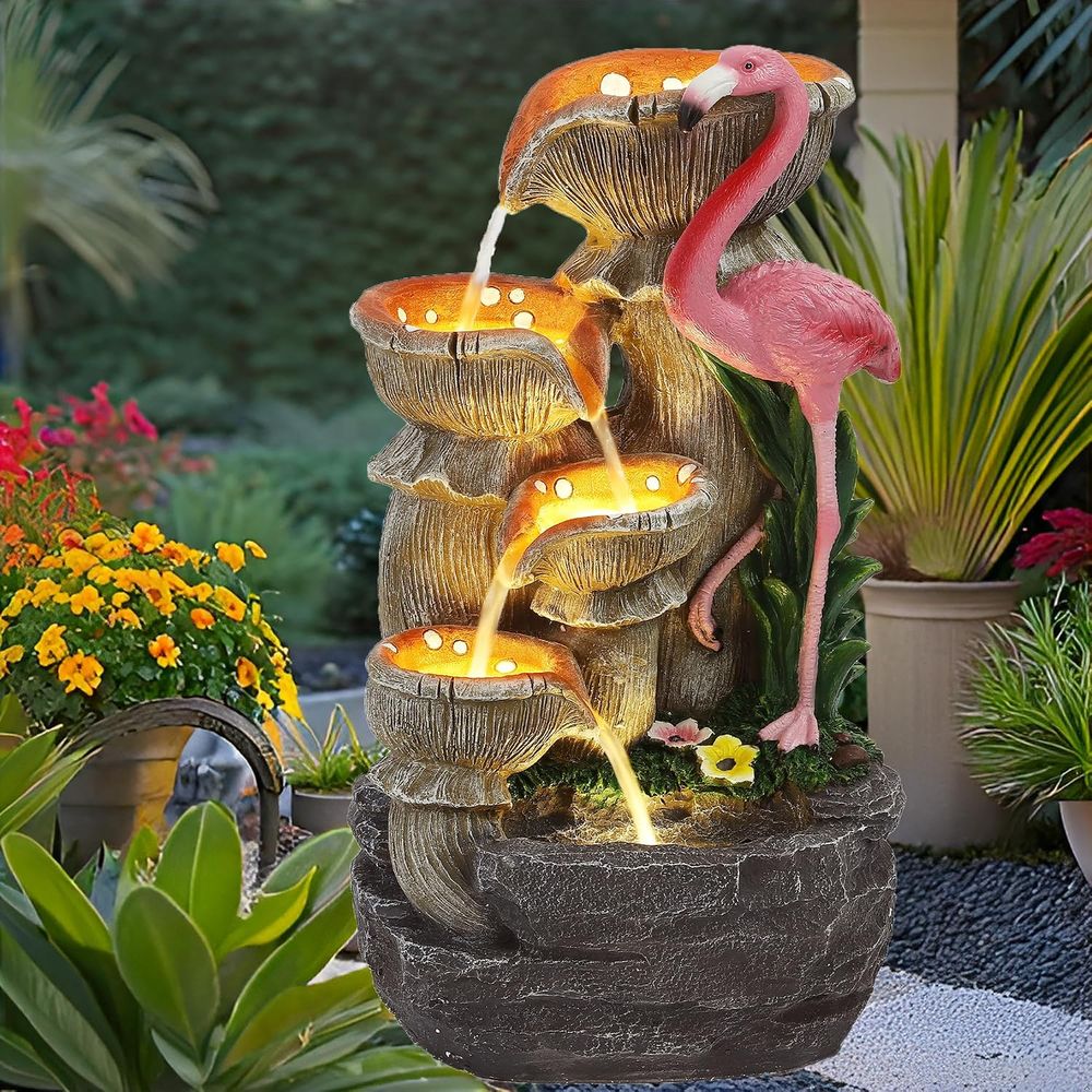 5 Tier Indoor Outdoor Water Fe - Outdoor Lighting For Backyard review and price