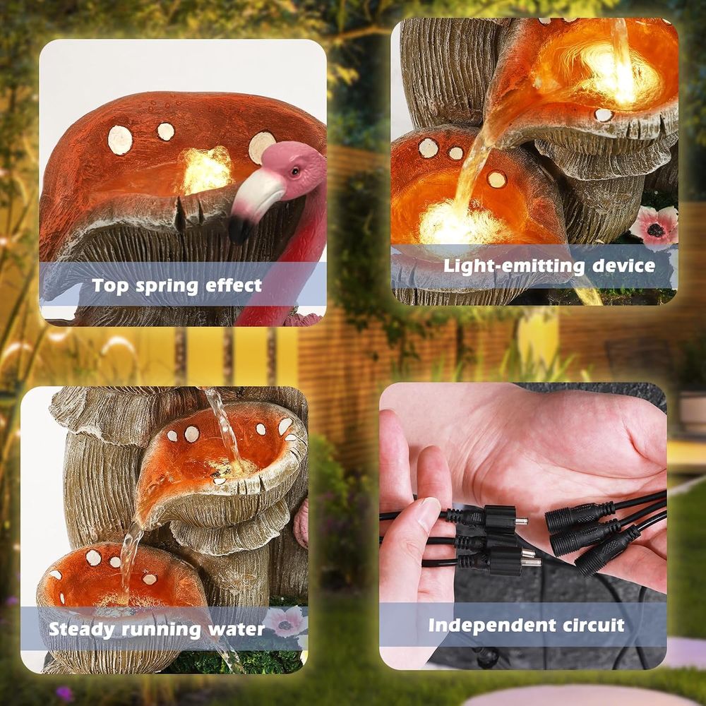 5 Tier Indoor Outdoor Water Fe - Outdoor Lighting For Backyard review and price