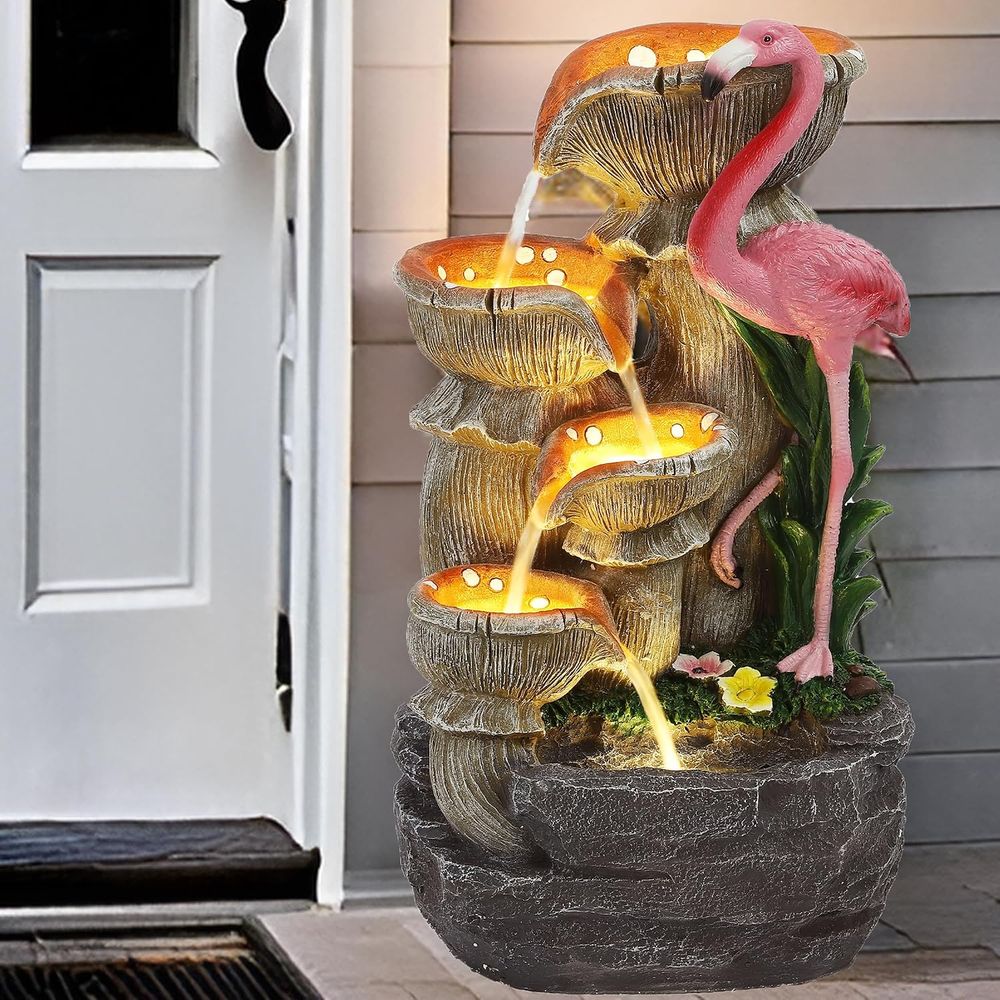 5 Tier Indoor Outdoor Water Fe - Outdoor Lighting For Backyard review and price