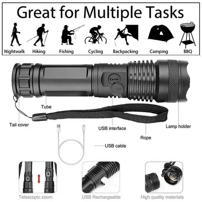 High Power XHP70 Led Flashligh - Outdoor Lighting B&Q review and price